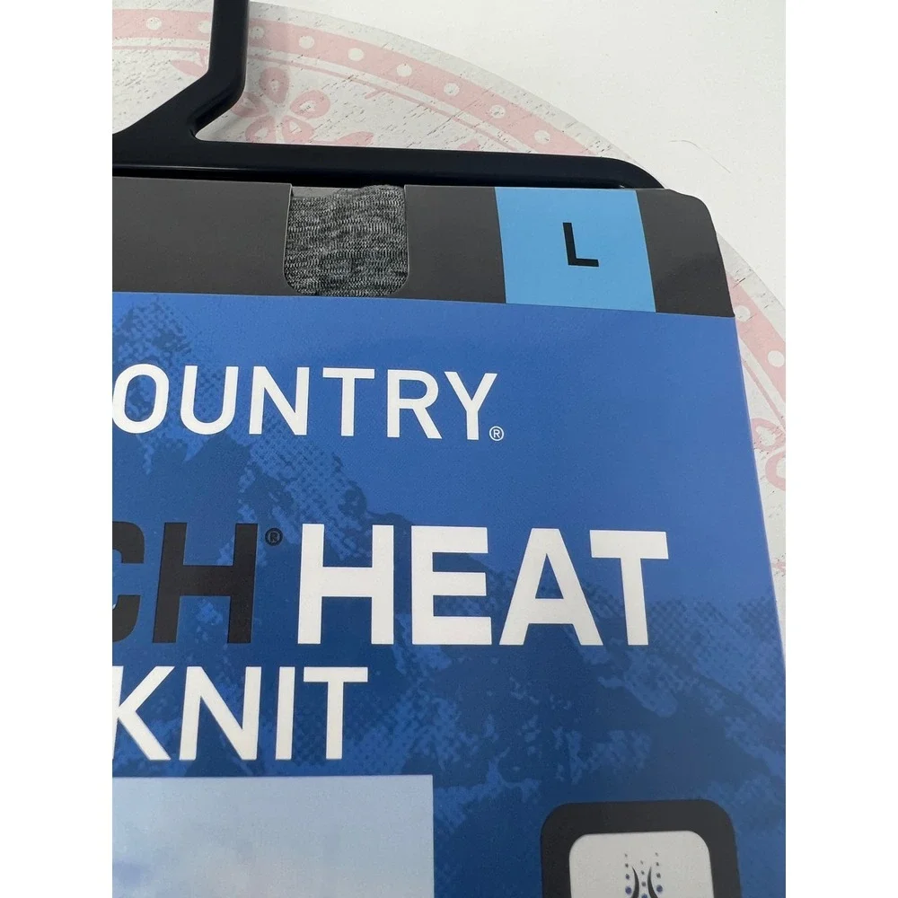 FREE COUNTRY Microtech Heat Base Layer Top Mens L Rocky Gray Cloud Knit‎ NEW